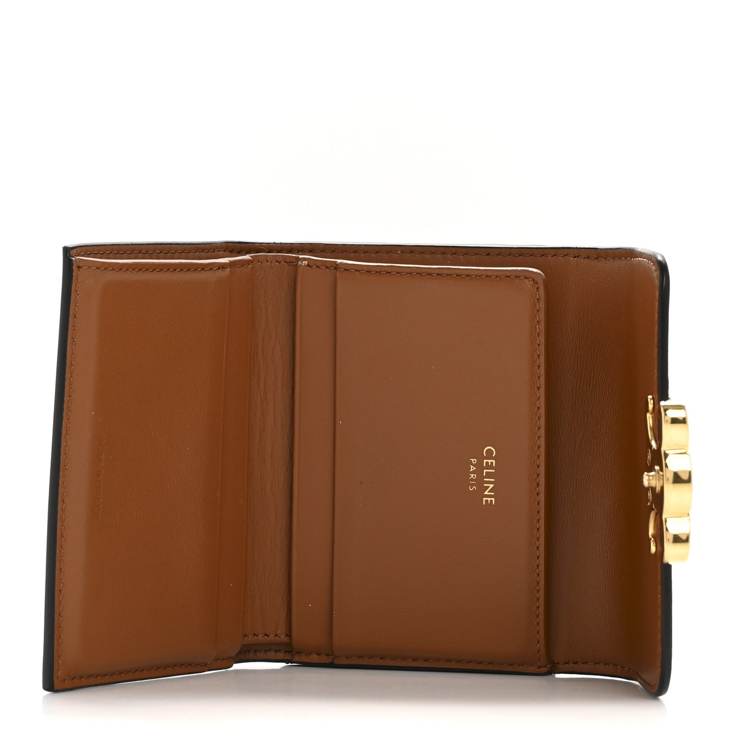 Canvas Triomphe Compact Triomphe Wallet With Coin Purse Tan