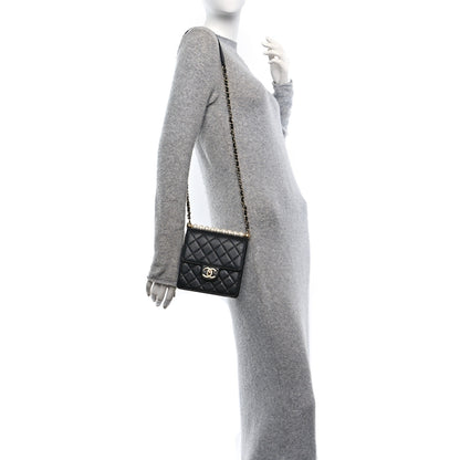 Chanel Goatskin Quilted Chic Pearls Flap Black 2 of 10
