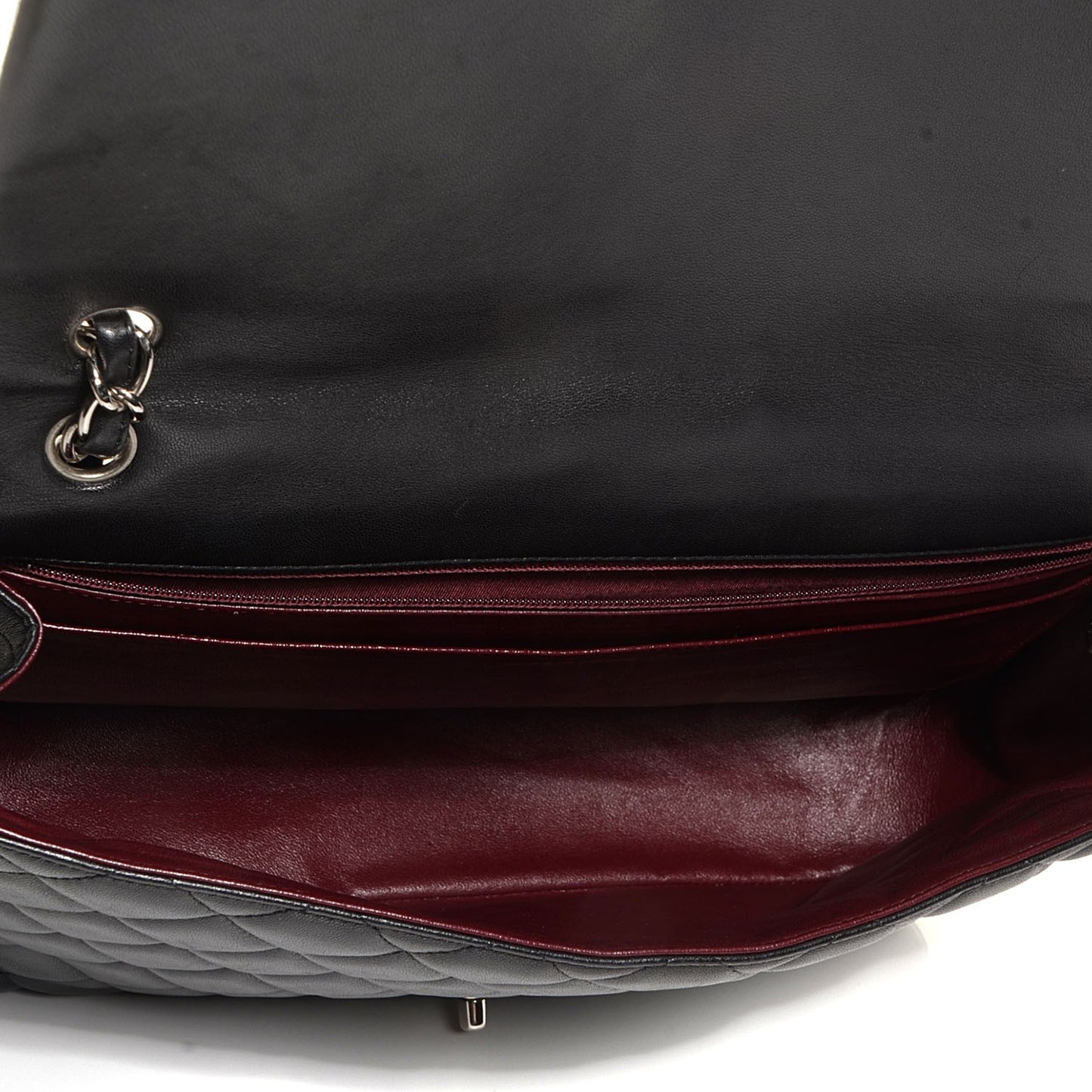 Lambskin Quilted Jumbo Single Flap Black