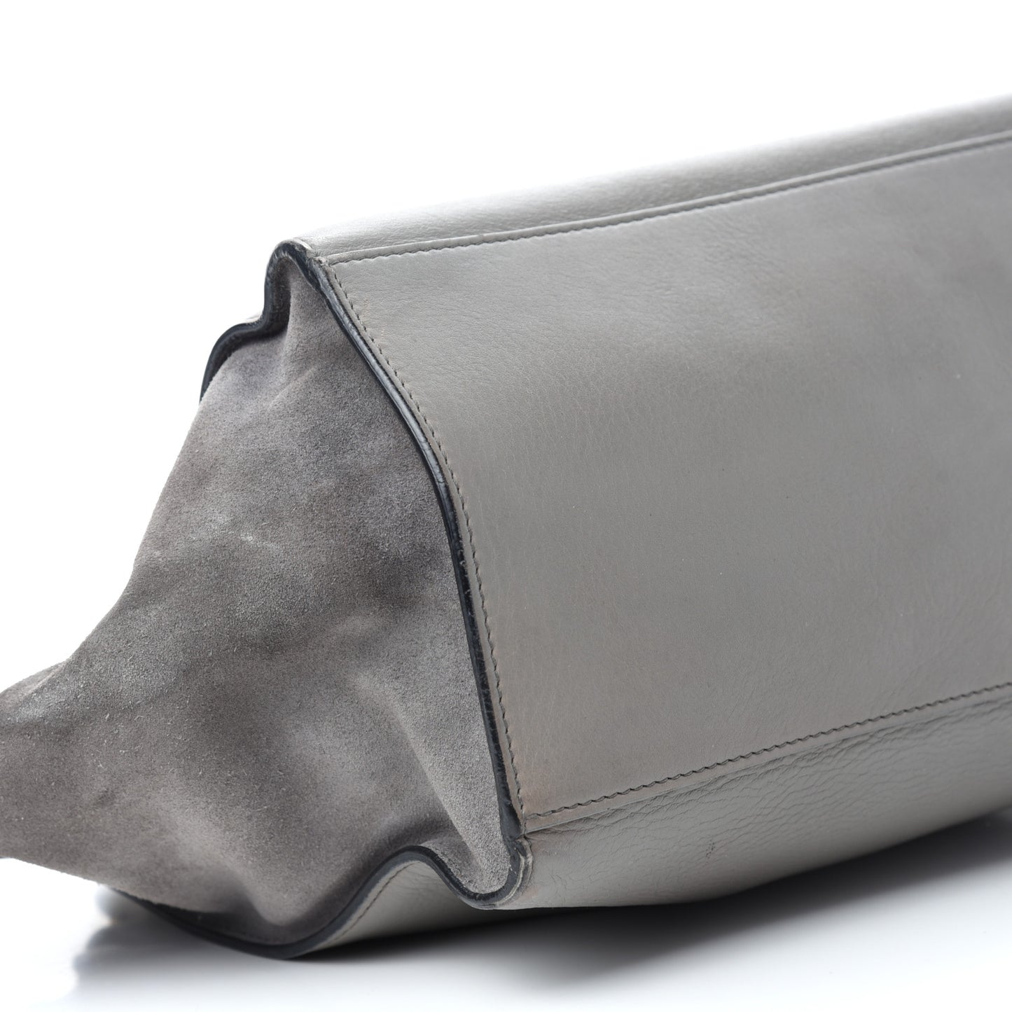 Drummed Calfskin Suede Medium Trapeze