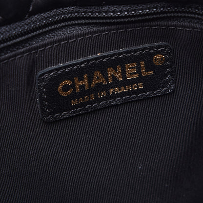 Chanel Lambskin Quilted Large Fluffy CC Shopping Tote Black 6 of 9