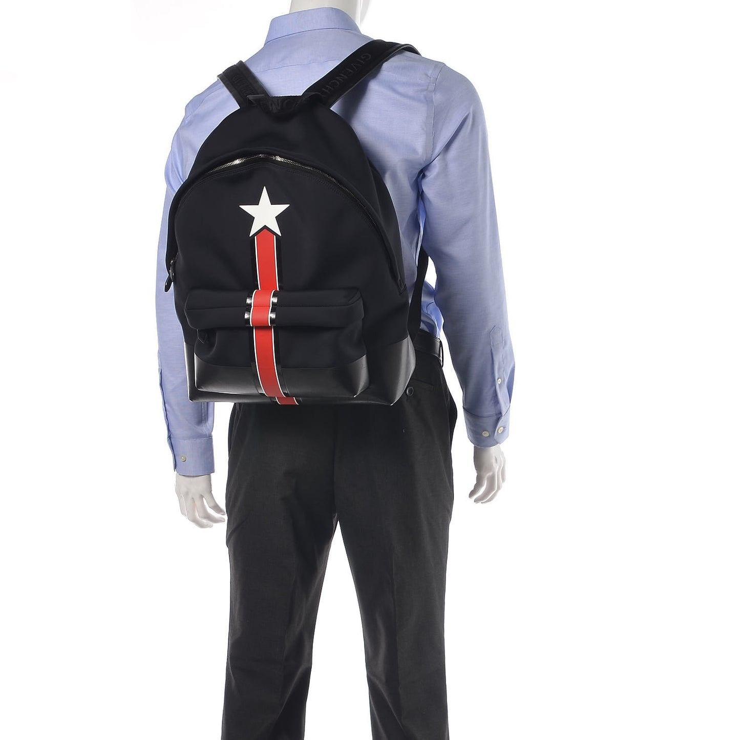 Neoprene Star Striped Backpack Black