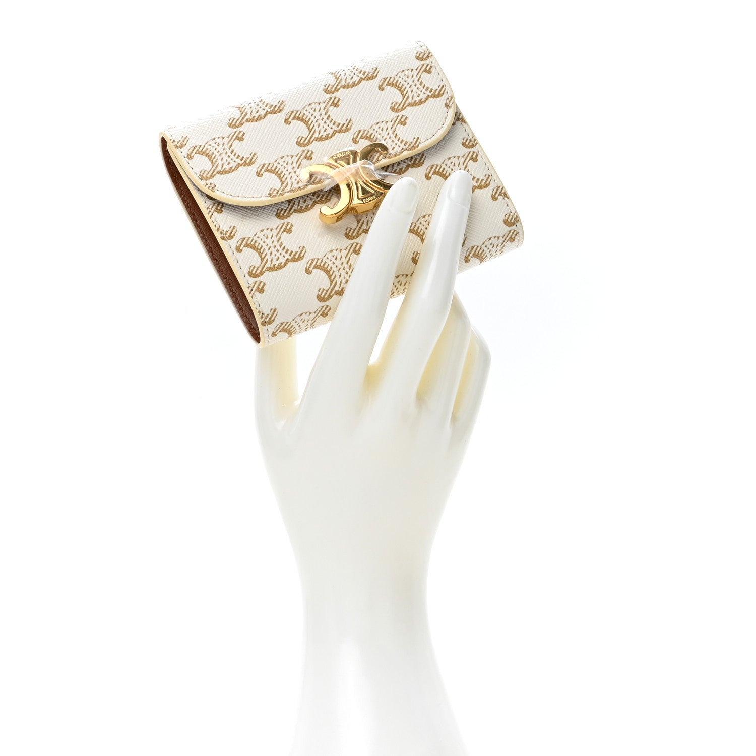 Celine Triomphe Canvas Small Triomphe Wallet White 2 of 9