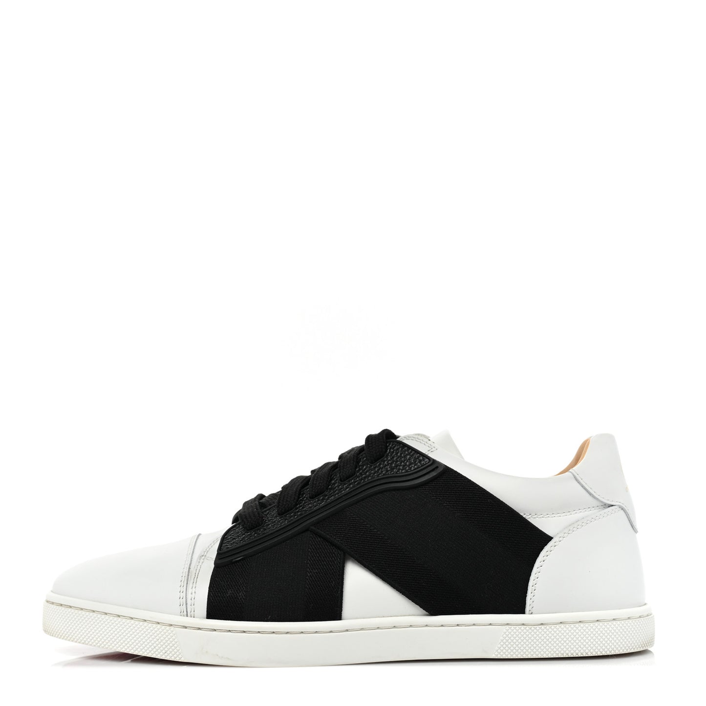 Calfskin Elastikid Donna Flat Sneakers 35 Bianco Black