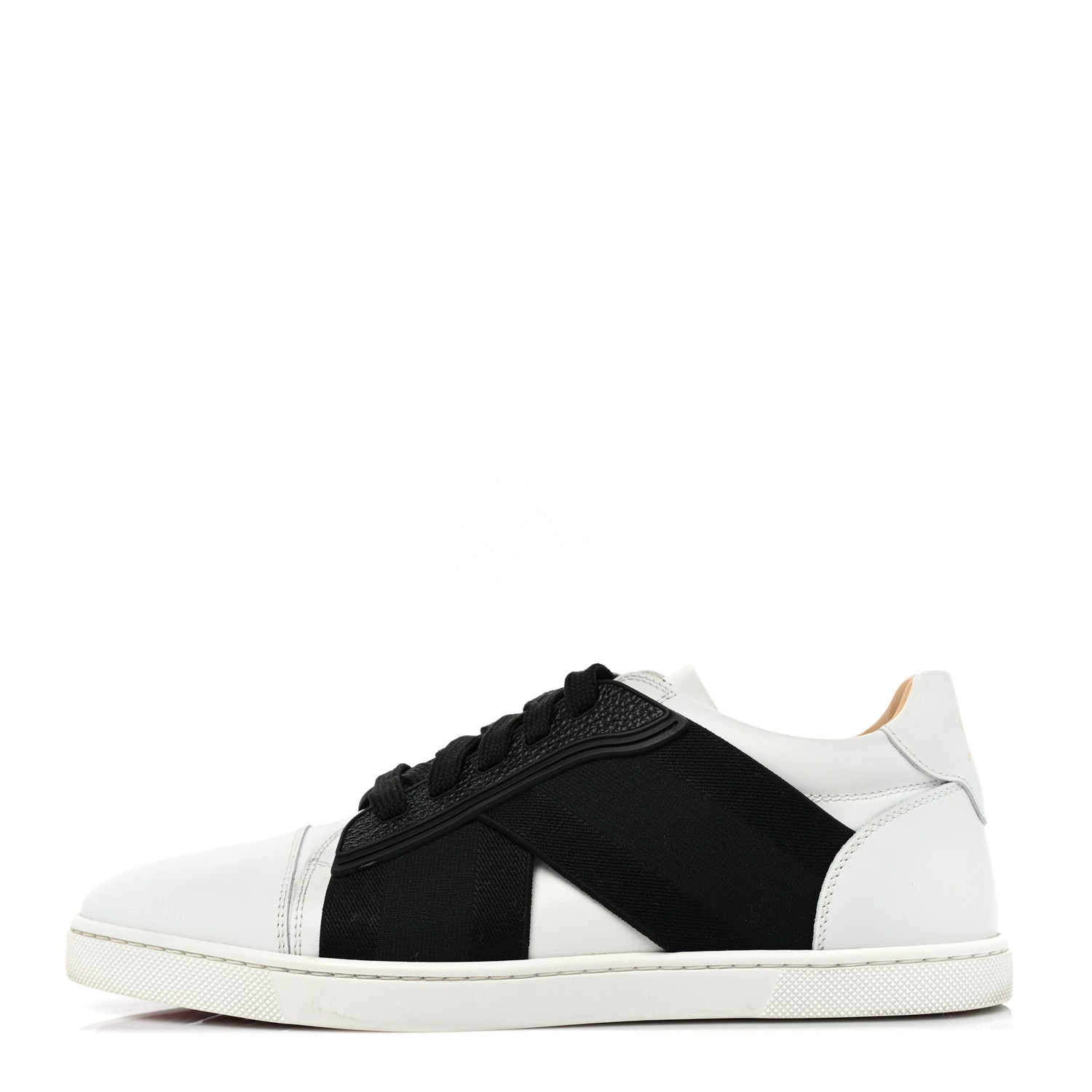 Christian Louboutin Calfskin Elastikid Donna Flat Sneakers 35 Bianco Black 1 of 11