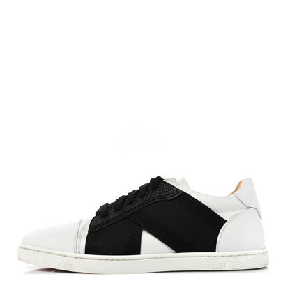 Christian Louboutin Calfskin Elastikid Donna Flat Sneakers 35 Bianco Black 1 of 11