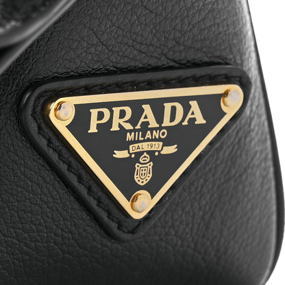 Prada Glace Calfskin Embossed Logo Crossbody Black 7 of 10