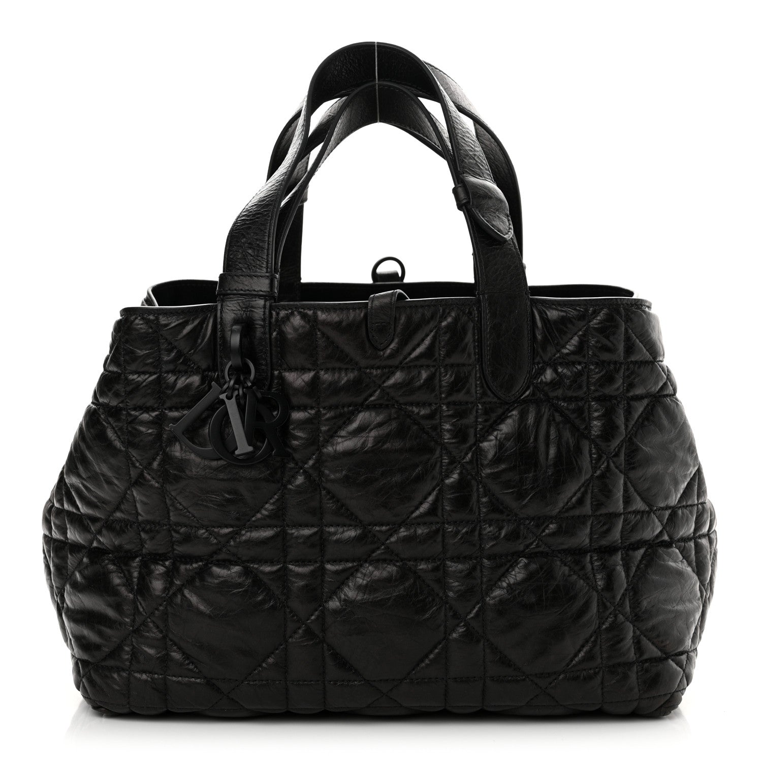 Christian Dior Crinkled Calfskin Macrocannage Medium Toujours Black 1 of 11