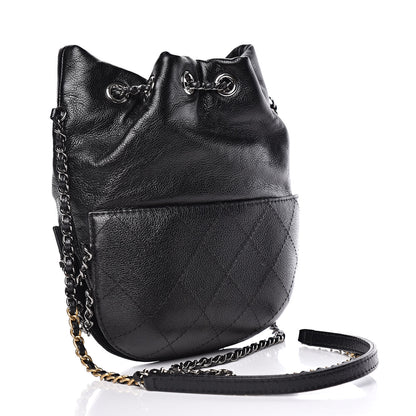 Chanel Calfskin Quilted Small Gabrielle Bucket Black 3 of 9