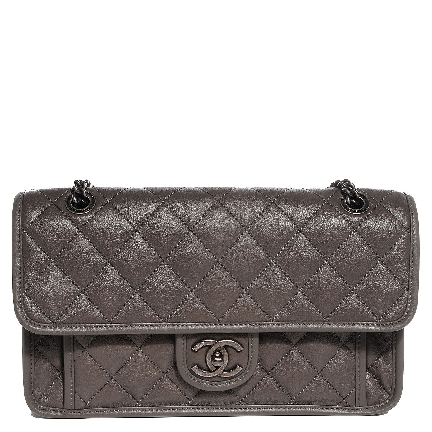 Chanel Calfskin Medium Casual Riviera Flap Dark Grey 1 of 9