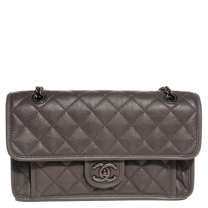 Chanel Calfskin Medium Casual Riviera Flap Dark Grey 1 of 9