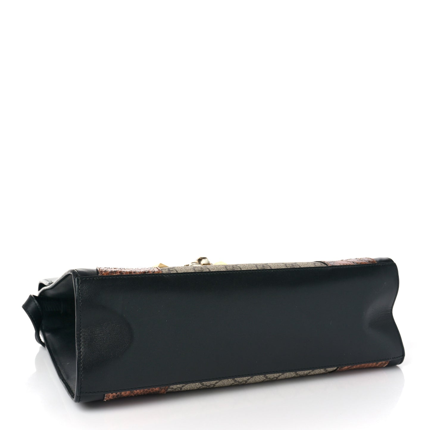 Nappa Elaphe GG Supreme Monogram Medium Osiride Top Handle Bag Black Bright Cuir Beige Ebony