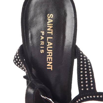 Saint Laurent Suede Studded Candy 80 Platform Sandals 39.5 Black 7 of 9