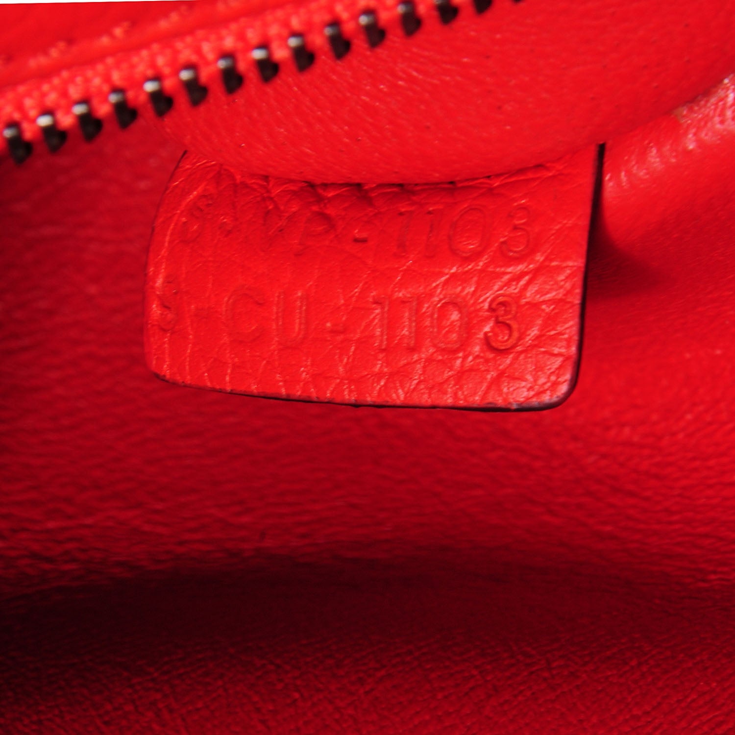 Celine Drummed Leather Suede Medium Trapeze Vermillion 7 of 8
