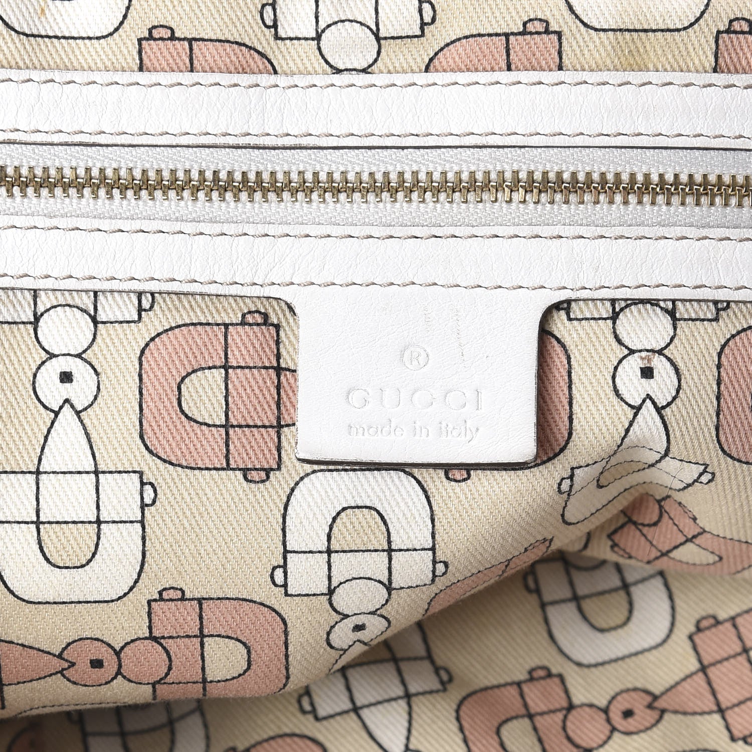 Gucci Monogram Medium Jolicoeur Tote White 6 of 10