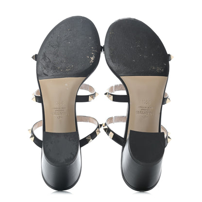Valentino Garavani Calfskin Rockstud 60mm Caged Slide Sandals 39.5 Black 4 of 7