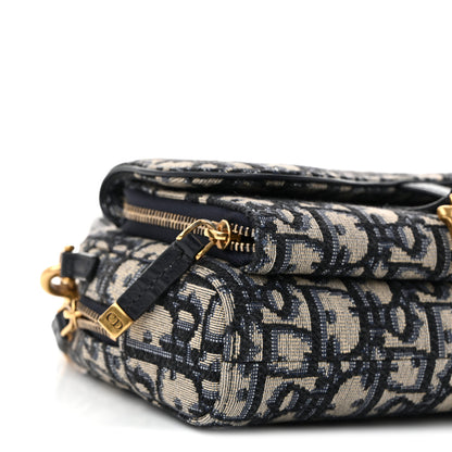 Christian Dior Oblique Double Saddle Pouch Navy Blue 9 of 10