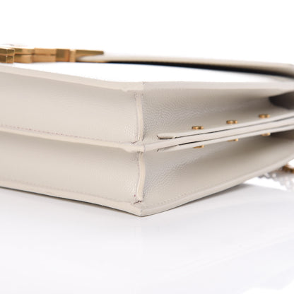 Saint Laurent Smooth Calfskin Monogram Cassandra Clasp Bag Porcellana 6 of 10
