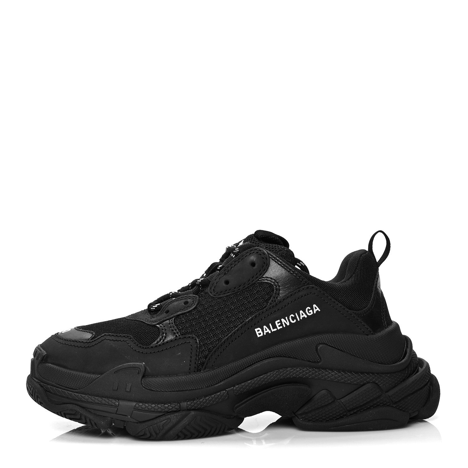 Balenciaga Fabric Mesh Womens Triple S Sneakers 40 Black 1 of 7