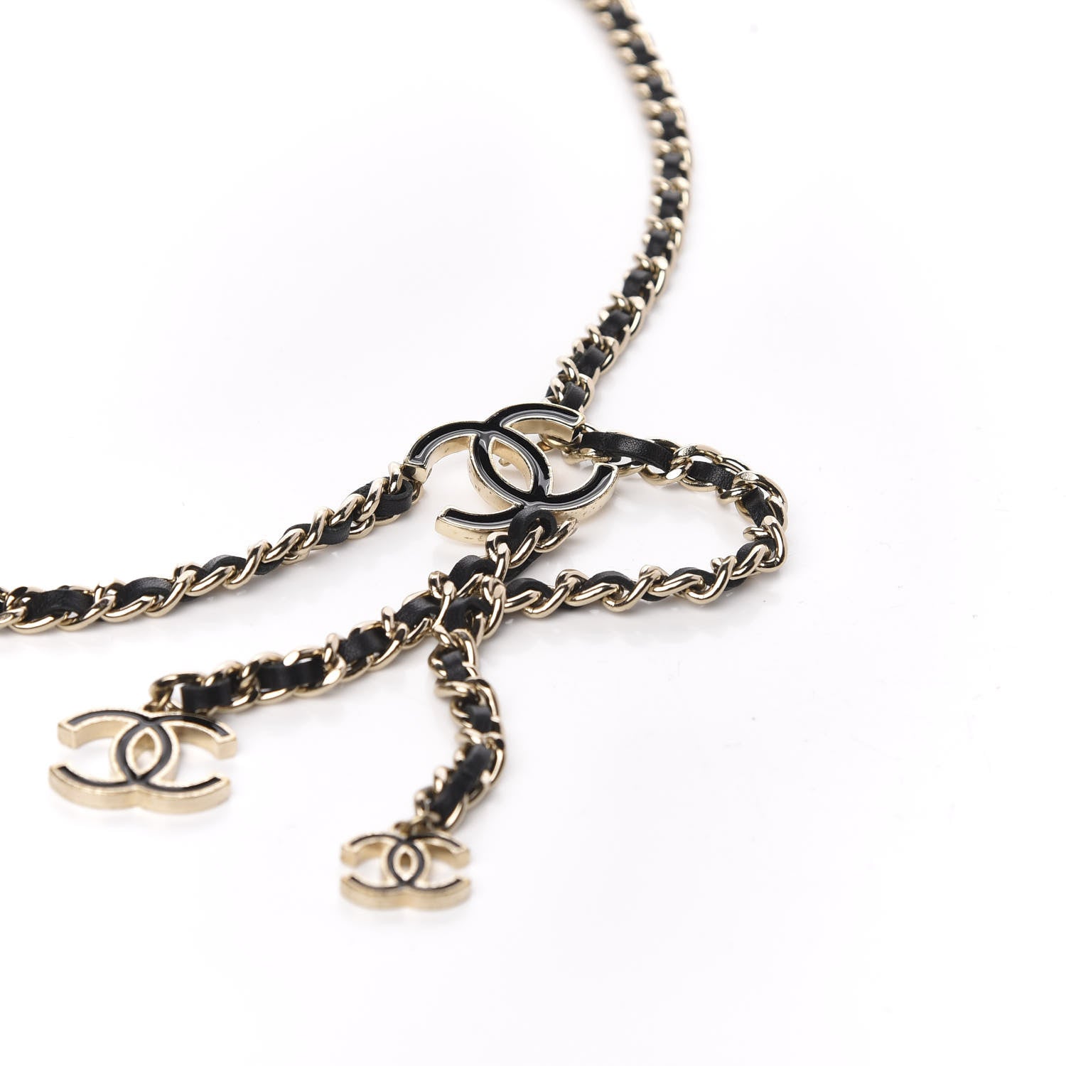 Chanel Lambskin Enamel CC Chain Belt Black Gold 4 of 4