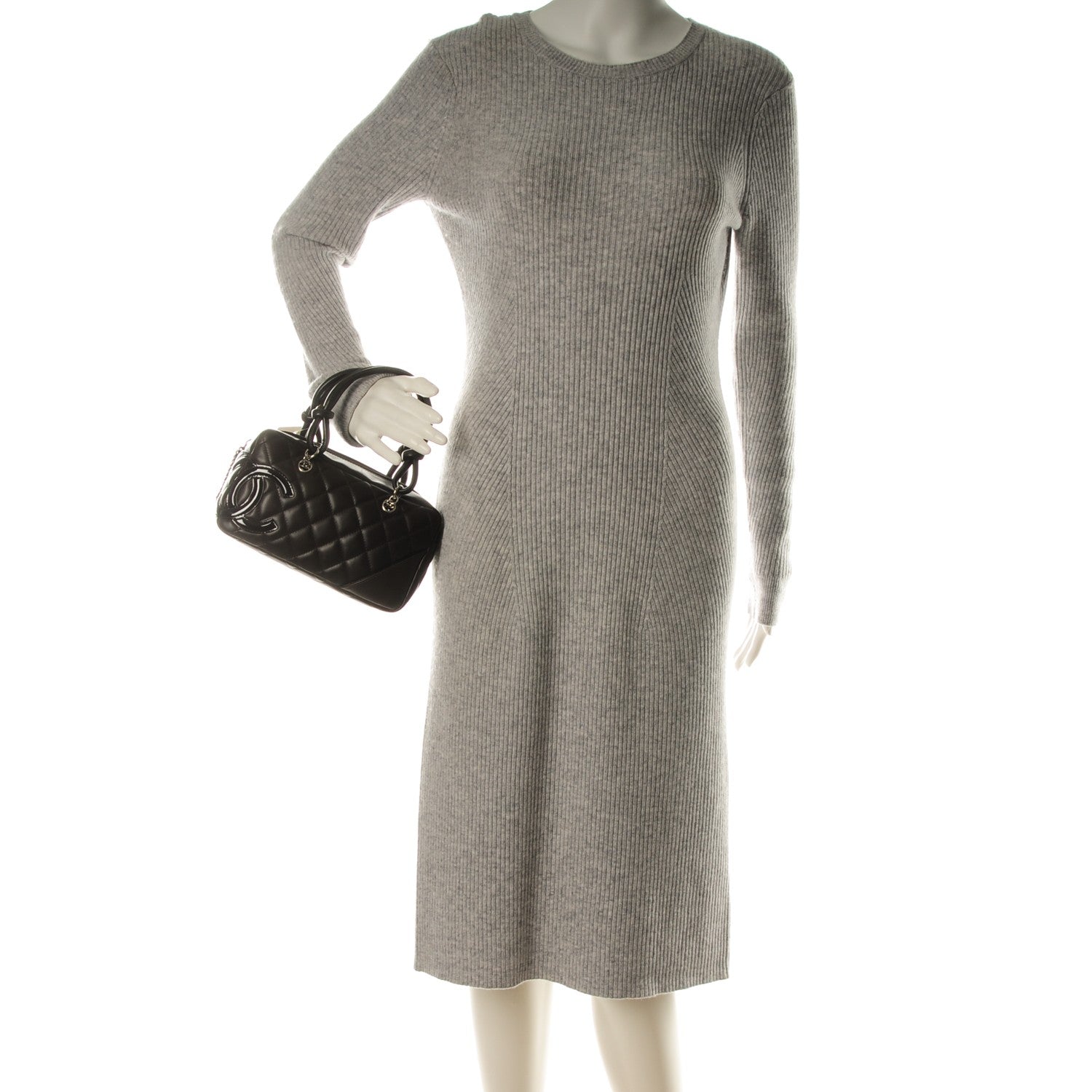 Chanel Calfskin Quilted Small Cambon Bowler Dark Brown 2 of 7