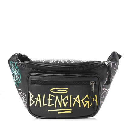 Balenciaga Agneau Arena Graffiti All Over Explorer Belt Bag Black Multicolor 1 of 10