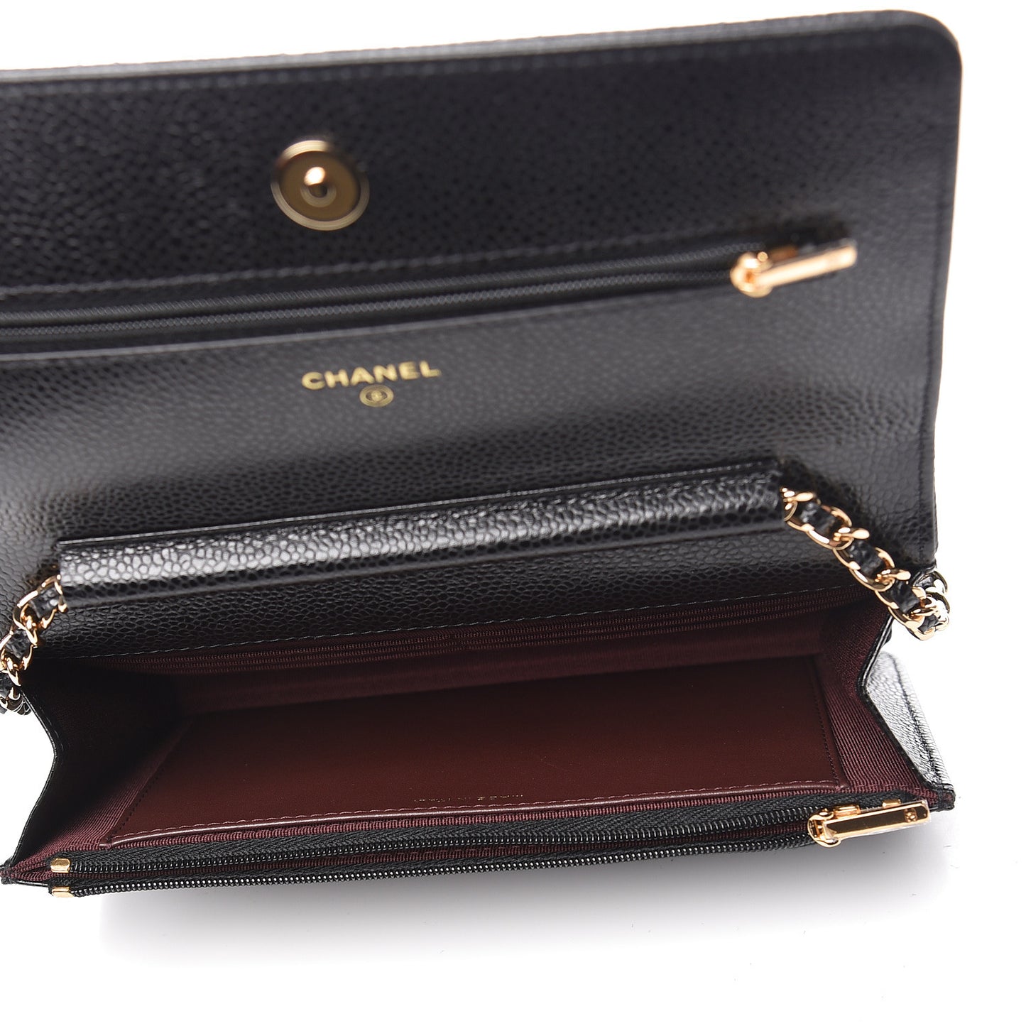 Caviar Quilted Wallet On Chain WOC Black