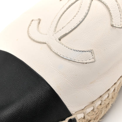 Chanel Lambskin CC Espadrilles 37 White Black 14 of 14