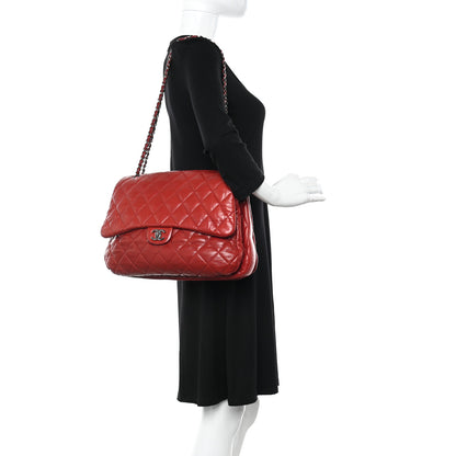 Chanel Lambskin Quilted Chanel 3 Maxi Flap Bag Red 2 of 15