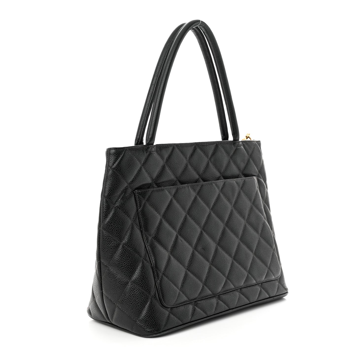 Caviar Quilted Medallion Tote Black