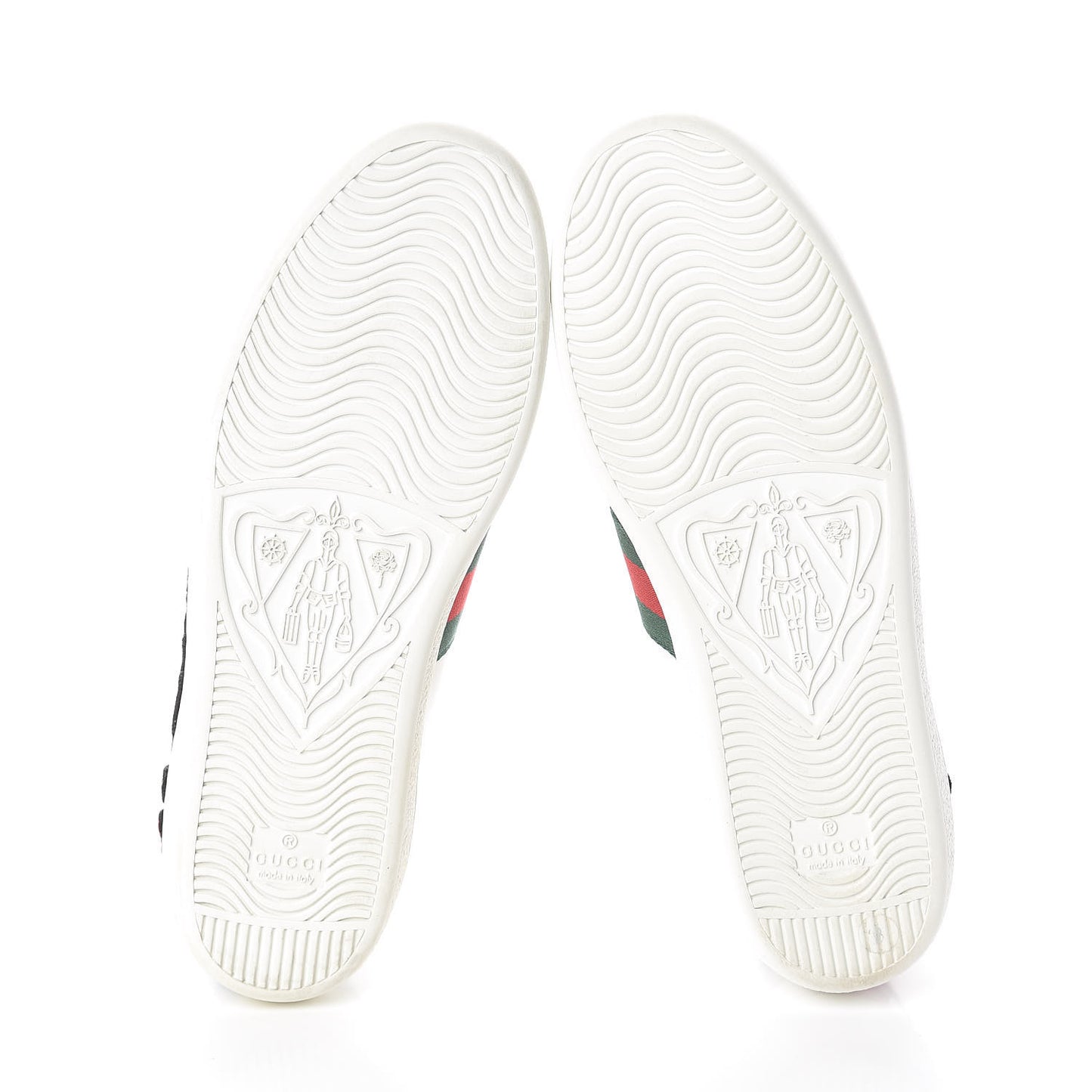 Calfskin Web Floral Embroidered Womens Ace Sneakers 38 White