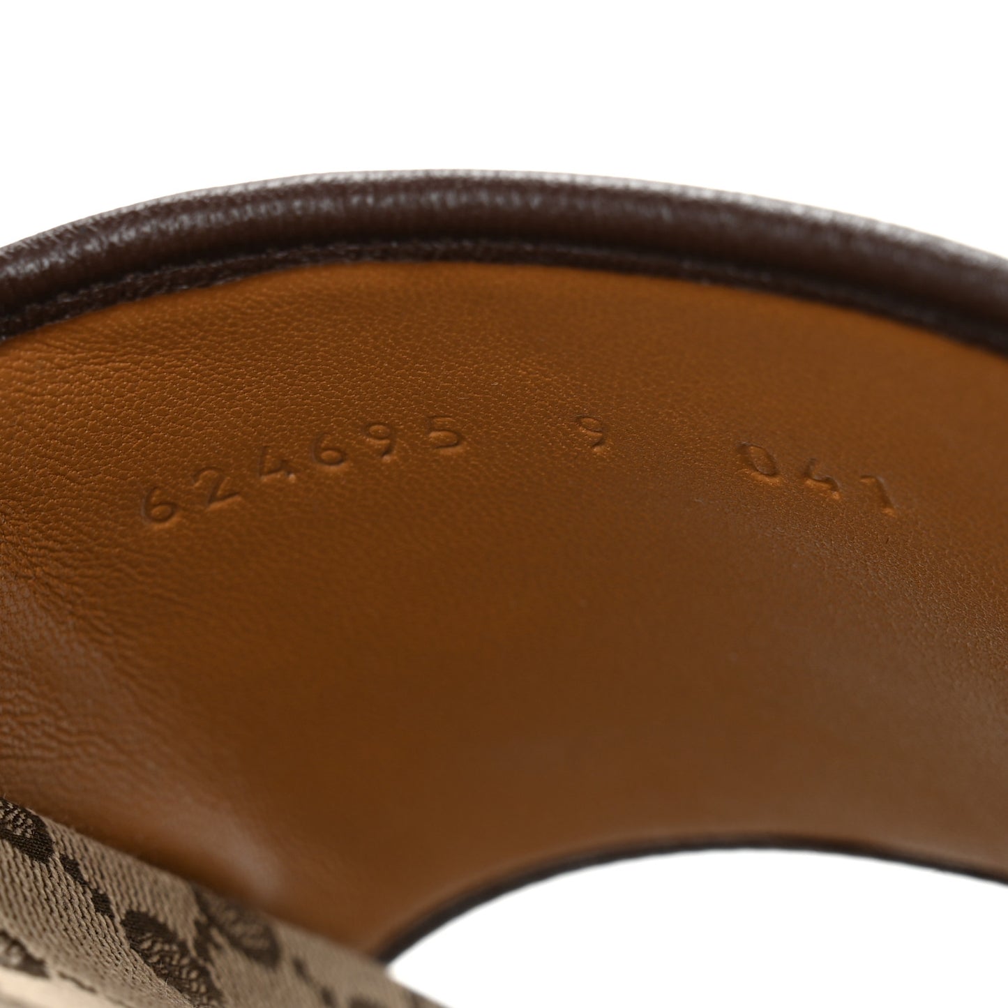 Canvas GG Monogram Mens Slide Sandals 9 Beige