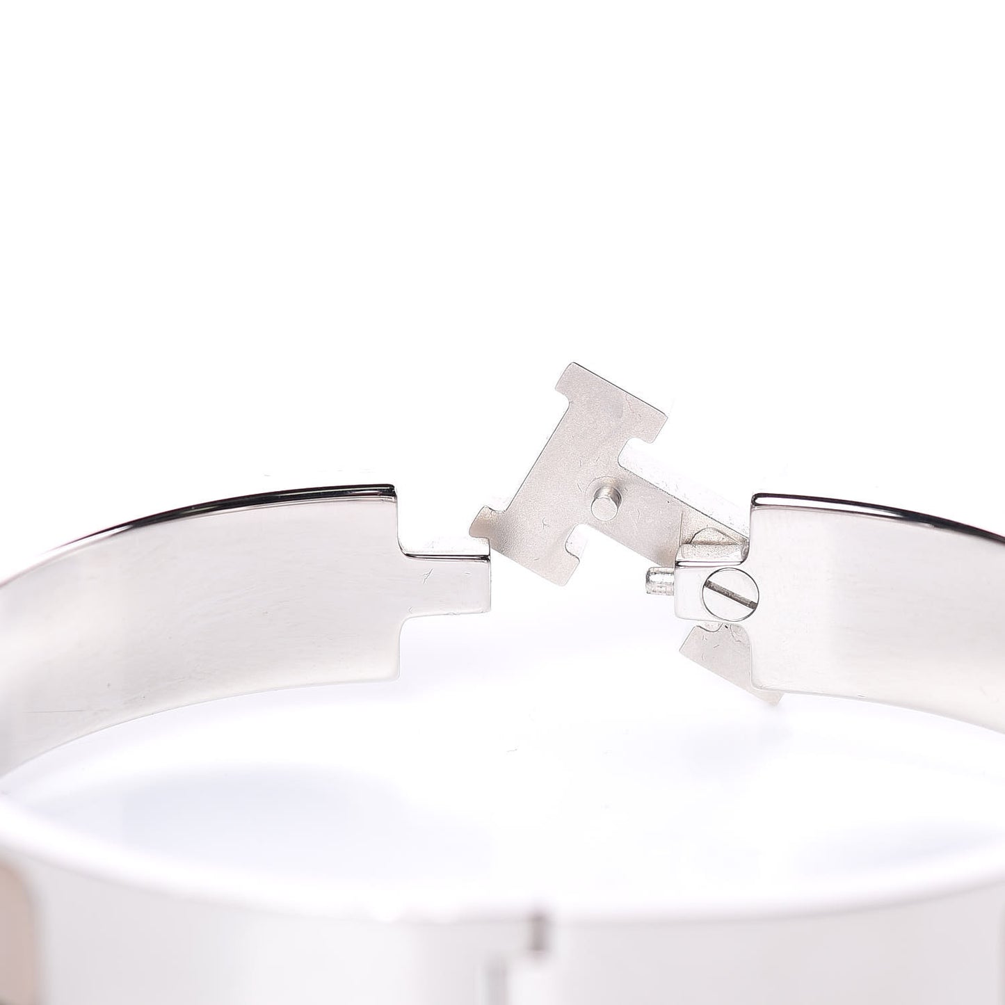 Enamel Narrow Clic Clac H Bracelet GM Marron Glace