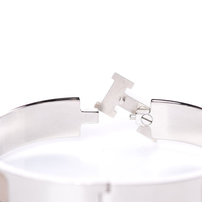 Hermes Enamel Narrow Clic Clac H Bracelet GM Marron Glace 4 of 5
