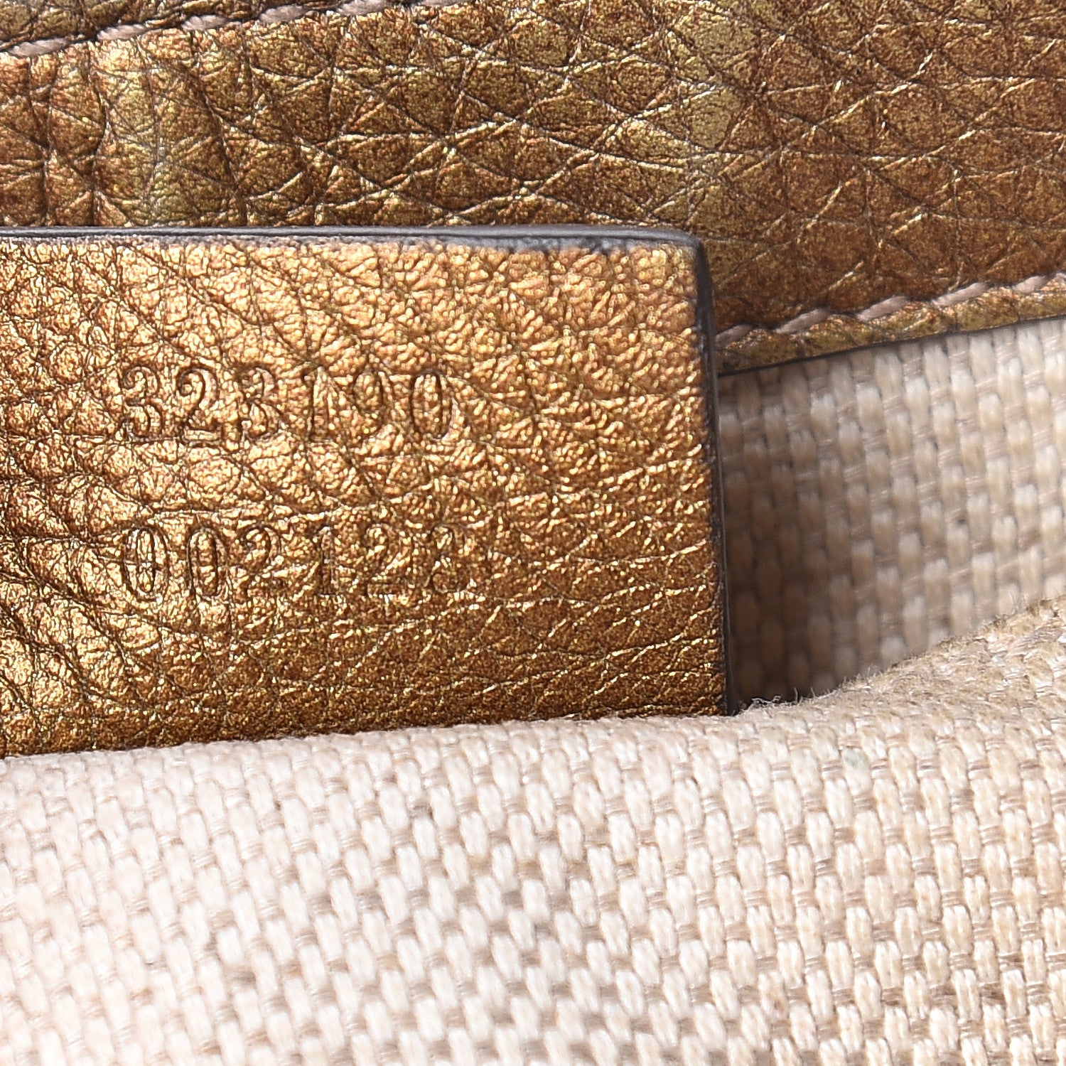 Gucci Metallic Pebbled Calfskin Small Soho Flap Crossbody Gold Ombre 7 of 20