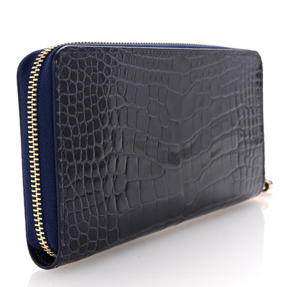 Louis Vuitton Matte Alligator Zippy Padlock Wallet Blue 3 of 6