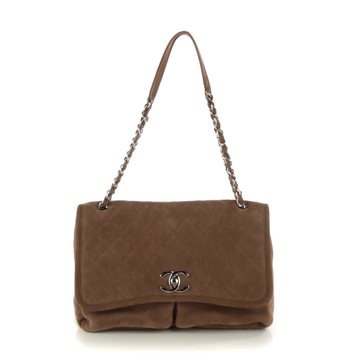Chanel Ultra Soft Suede Calfskin Large Natural Beauty Flap Brown 1 of 8