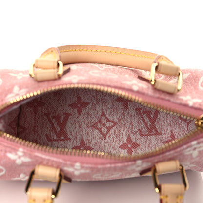 Louis Vuitton Monogram Jacquard Denim Nano Speedy Bandouliere Pink 5 of 8