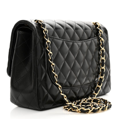Chanel Lambskin Quilted Jumbo Double Flap Black 3 of 13