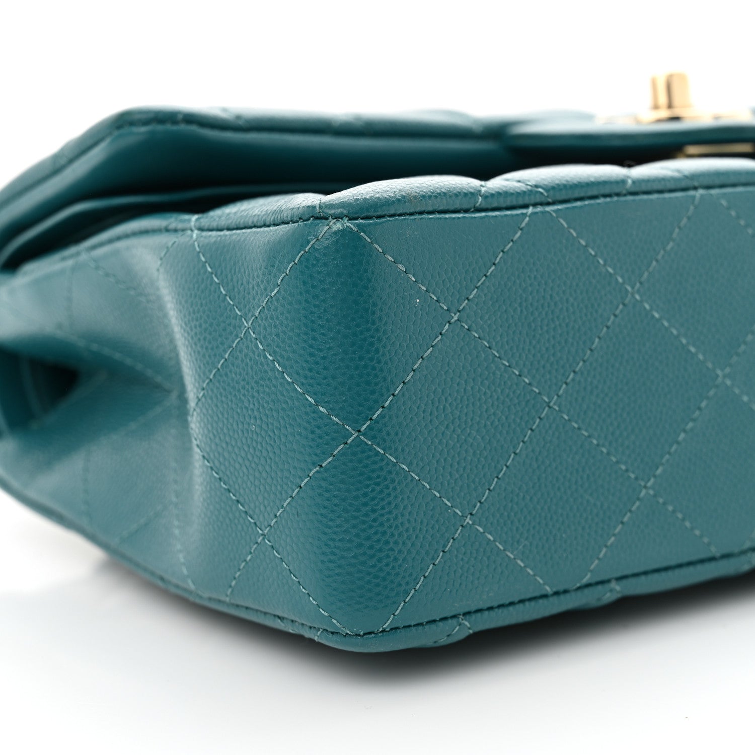 Chanel Caviar Quilted Small Double Flap Turquoise 9 of 12