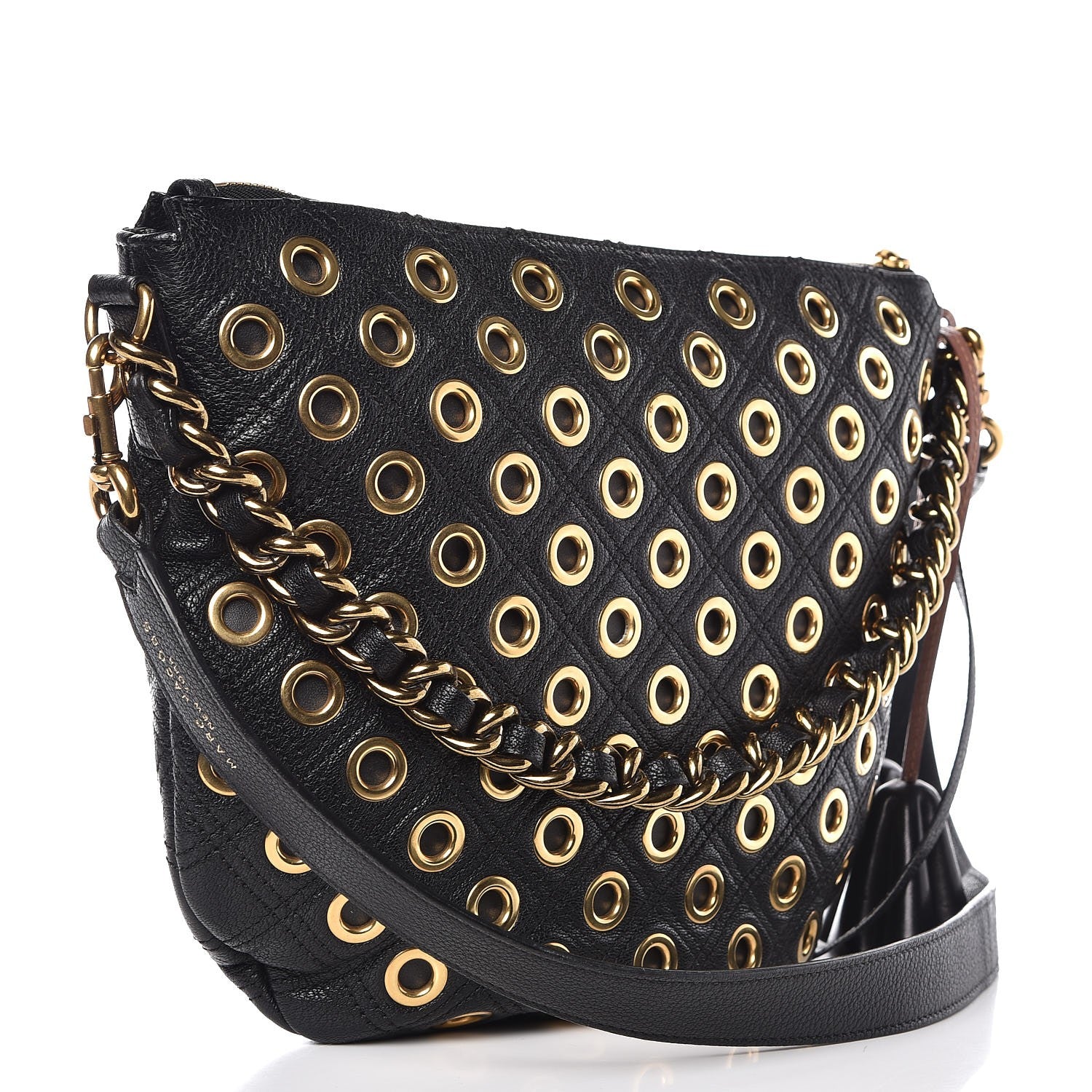 Marc Jacobs Goatskin Quilted Grommet Nomad Hobo Black 4 of 9