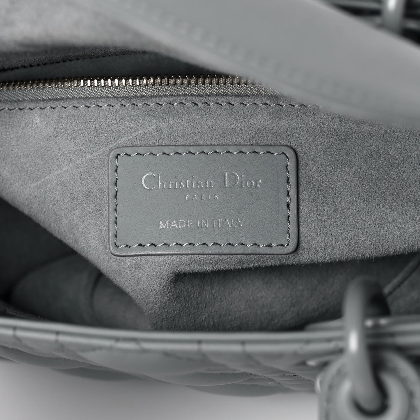 Ultra Matte Calfskin Cannage Small My ABCDior Lady Dior Grey Stone