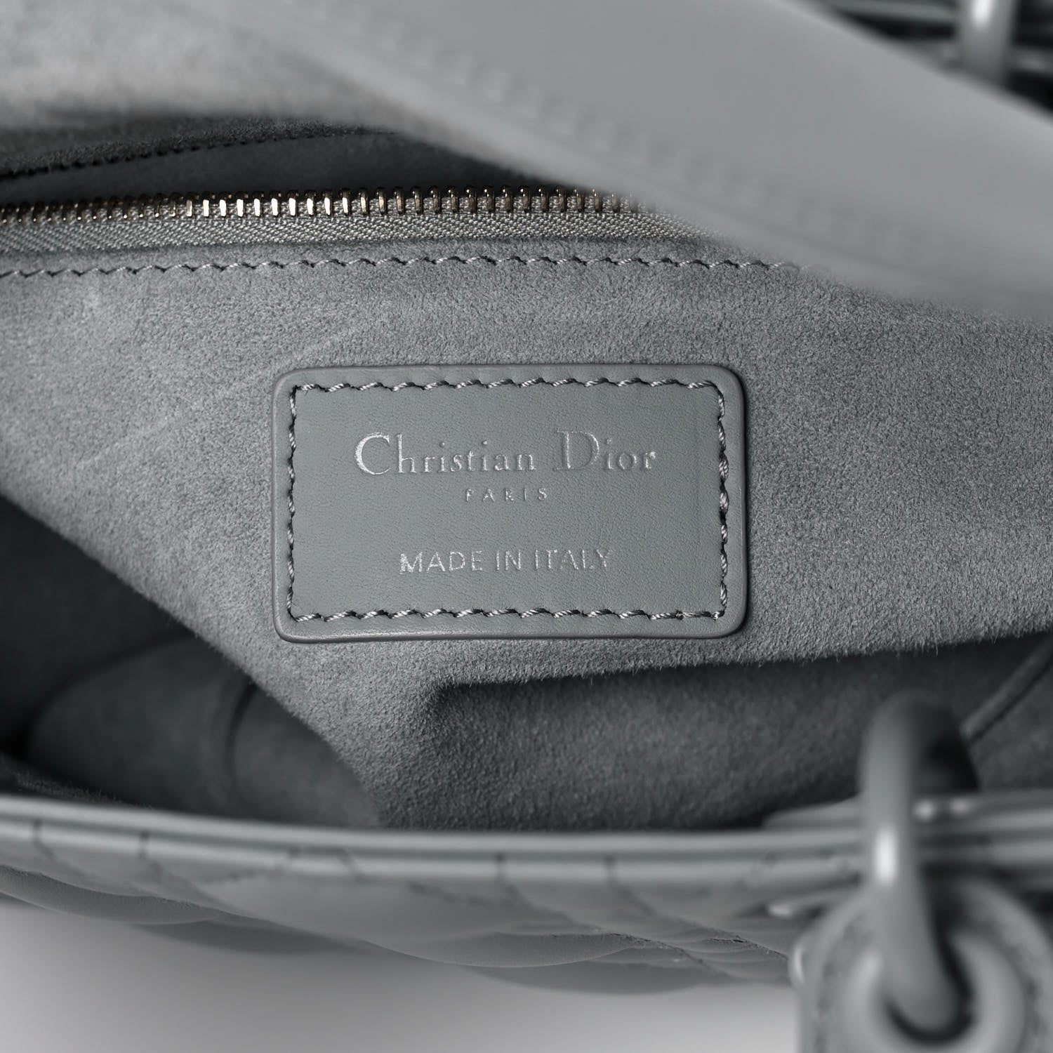 Christian Dior Ultra Matte Calfskin Cannage Small My ABCDior Lady Dior Grey Stone 6 of 16