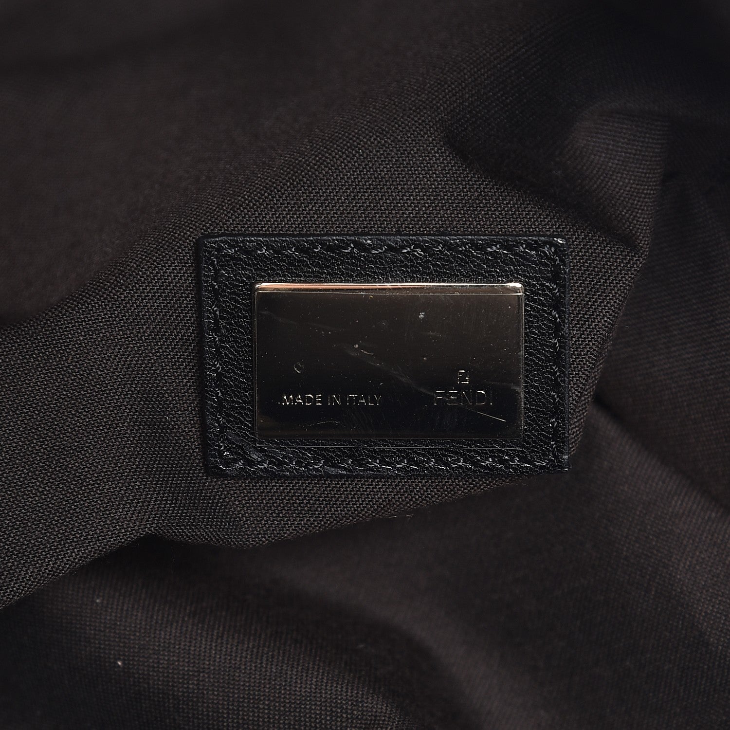 Fendi Calfskin Embroidered Spy Brown Black Gold 6 of 8