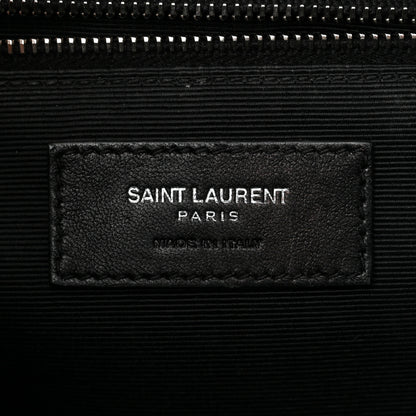 Saint Laurent Grain De Poudre Textured Mixed Matelasse Large Triquilt Monogram Satchel Black 6 of 12