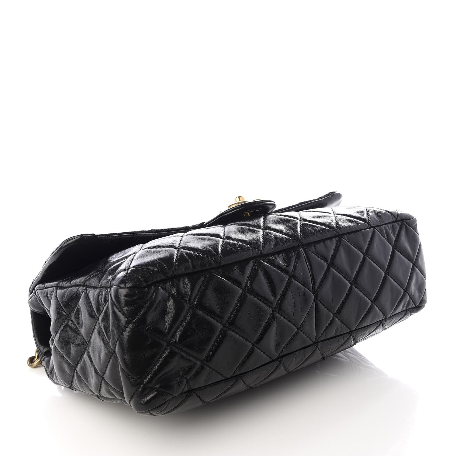 Chanel Glazed Calfskin Castle Rock Medium Flap Black 2 of 7