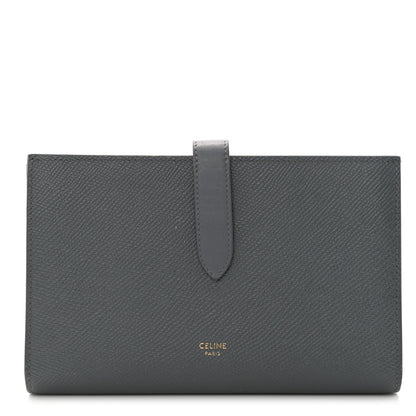 Celine Grained Calfskin Large Multifunction Strap Wallet Grey 1 of 9