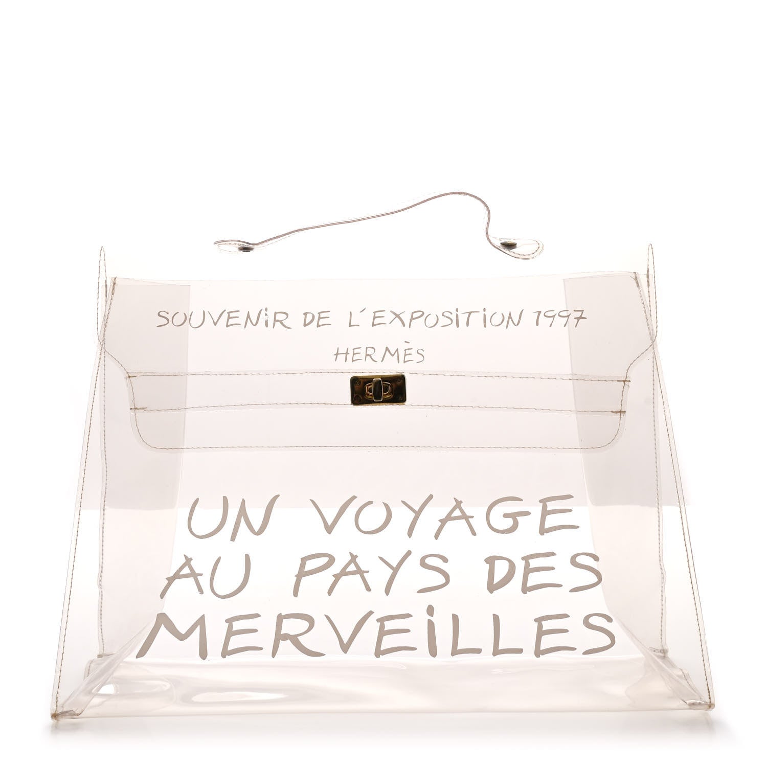 Hermes Vinyl Souvenir De L'Exposition Kelly Transparent 1 of 9