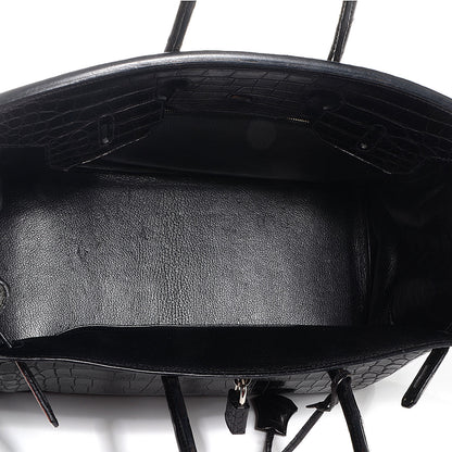 Hermes Matte Porosus Crocodile Birkin 35 Black 22 of 30