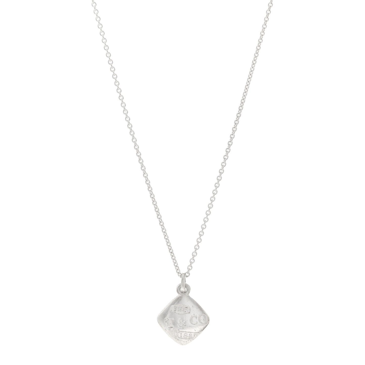 Sterling Silver 1837 Square Pendant Necklace